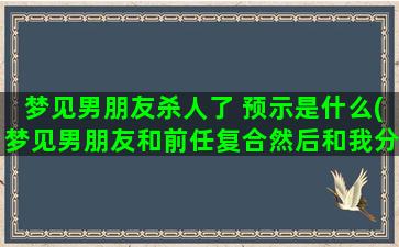 梦见男朋友杀人了 预示是什么(梦见男朋友和前任复合然后和我分手)